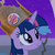 Size: 250x250 | Tagged: safe, edit, twilight sparkle, alicorn, pony, g4, princess twilight sparkle (episode), burger king, crown, cute, fast food, female, mare, night, profile picture, sky, smiling, solo, stars, twiabetes, twilight sparkle (alicorn)