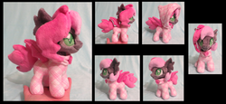 Size: 2925x1341 | Tagged: safe, artist:fireflytwinkletoes, oc, oc only, oc:heartbeat, bat pony, pony, clothes, cute, footed sleeper, heart eyes, hoodie, irl, pajamas, photo, plushie, wingding eyes