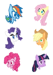 Size: 1024x1462 | Tagged: safe, artist:savestate, applejack, discord, fluttershy, pinkie pie, rainbow dash, rarity, twilight sparkle, alicorn, pony, g4, princess twilight sparkle (episode), banner, cartoon, female, mane six, mare, stylistic suck, traditional art, twilight sparkle (alicorn)