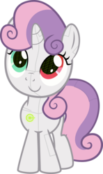 Size: 4338x7326 | Tagged: safe, artist:1apeepa, sweetie belle, pony, robot, unicorn, g4, absurd resolution, desu, female, filly, foal, heterochromia, hooves, horn, simple background, smiling, solo, sweetie bot, transparent background, vector