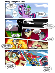 Size: 1024x1353 | Tagged: safe, artist:tailzkip, spike, twilight sparkle, alicorn, pony, g4, princess twilight sparkle (episode), season 4, chitty chitty bang bang, comic, female, friendship express, mare, twilight sparkle (alicorn)