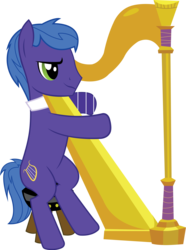 Size: 3000x4028 | Tagged: safe, artist:xalcer13, parish nandermane, earth pony, pony, g4, harp, male, musical instrument, simple background, solo, stallion, stool, transparent background, vector