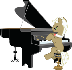 Size: 5220x5104 | Tagged: safe, artist:xalcer13, frederic horseshoepin, earth pony, pony, g4, absurd resolution, male, musical instrument, piano, simple background, sitting, solo, stallion, stool, transparent background, vector