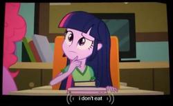 Size: 506x311 | Tagged: safe, screencap, twilight sparkle, equestria girls, g4, incomplete twilight strong, meme, youtube caption