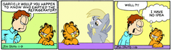 Size: 605x176 | Tagged: safe, derpy hooves, pegasus, pony, g4, female, garfield, i emptied your fridge, jon arbuckle, male, mare, square root of minus garfield