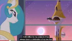 Size: 635x357 | Tagged: safe, screencap, princess celestia, g4, princess twilight sparkle (episode), feet, foot fetish, hoof fetish, meme, youtube caption