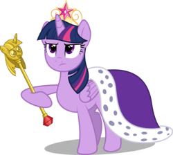 Size: 5000x4470 | Tagged: safe, artist:canon-lb, artist:klemm, twilight sparkle, alicorn, pony, g4, princess twilight sparkle (episode), season 4, absurd resolution, big crown thingy, cape, clothes, female, mare, robe, royal cape, scepter, simple background, solo, transparent background, twilight scepter, twilight sparkle (alicorn), vector