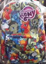 Size: 553x778 | Tagged: safe, ace point, big macintosh, doctor whooves, shining armor, soarin', time turner, earth pony, pony, g4, official, backpack, batman, hot topic, male, merchandise, stallion