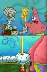 Size: 247x377 | Tagged: safe, g4, princess twilight sparkle (episode), firmly grasp it, jellyfishing, male, meme, patrick star, scepter, spongebob squarepants, squidward tentacles, twilight scepter