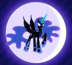 Size: 6897x6196 | Tagged: safe, artist:psyxofthoros, nightmare moon, g4, absurd resolution, female, glowing eyes, solo