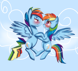 Size: 3591x3293 | Tagged: safe, artist:youngpegasister, rainbow dash, g4, female, male, rainbow blitz, rule 63, self ponidox, selfcest, ship:dashblitz, shipping, straight