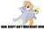 Size: 1286x900 | Tagged: safe, edit, derpy hooves, orange box, pegasus, pony, g4, female, image macro, mare, simple background, white background