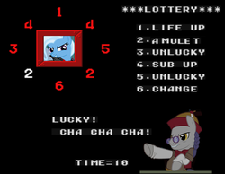 Size: 709x550 | Tagged: safe, trixie, uncle curio, g4, alicorn amulet, amulet, lottery, trio the punch never forget me, video game