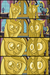 Size: 955x1431 | Tagged: safe, artist:takua770, princess cadance, queen chrysalis, g4, princess twilight sparkle (episode), close-up, comic, fourth wall, grin, imminent rape, looking at you, meme, palindrome get, run, the fourth wall cannot save you, twilight scepter, zoom