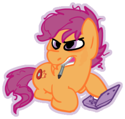 Size: 323x307 | Tagged: safe, artist:jason6297, scootaloo, g4, nintendo ds, older, solo, transaloo, transgender