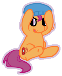 Size: 254x315 | Tagged: safe, artist:jason6297, scootaloo, g4, hat, older, solo, transaloo, transgender