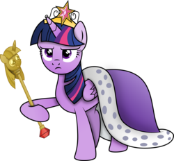 Size: 5000x4648 | Tagged: safe, artist:mrcbleck, twilight sparkle, alicorn, pony, g4, princess twilight sparkle (episode), .svg available, absurd resolution, angry, big crown thingy, cape, clothes, female, golden, mare, simple background, solo, transparent background, twilight scepter, twilight sparkle (alicorn), vector
