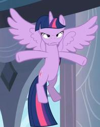 Size: 694x881 | Tagged: safe, screencap, twilight sparkle, alicorn, pony, g4, my little pony: friendship is magic, princess twilight sparkle (episode), season 4, faic, female, flying, frown, mare, solo, twilight sparkle (alicorn)