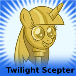 Size: 1024x1024 | Tagged: safe, artist:takua770, derpibooru, g4, my little pony: friendship is magic, princess twilight sparkle (episode), exploitable meme, female, meme, meta, official spoiler image, solo, spoilered image joke, twilight scepter, twilight scepter meme