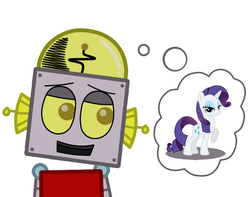 Size: 500x393 | Tagged: safe, rarity, robot, g4, ask, crossover, robot jones, whatever happened to robot jones