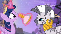 Size: 1280x719 | Tagged: safe, screencap, twilight sparkle, zecora, alicorn, pony, zebra, g4, princess twilight sparkle (episode), flashback potion, out of context, twilight sparkle (alicorn)