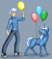 Size: 1656x1872 | Tagged: safe, artist:philosophypony, pokey pierce, human, g4, balloon, balloon popping, human ponidox, humanized, light skin, party balloon