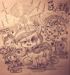 Size: 953x1024 | Tagged: safe, artist:mosamosa_n, princess cadance, queen chrysalis, shining armor, twilight sparkle, changeling, a canterlot wedding, g4, disguise, disguised changeling, fake cadance, scene interpretation, traditional art