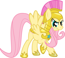 Size: 1024x908 | Tagged: safe, artist:cg-foxx, fluttershy, g4, armor, female, flutterbadass, royal guard, simple background, solo, transparent background, vector