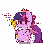 Size: 600x600 | Tagged: safe, artist:php56, twilight sparkle, alicorn, pony, g4, princess twilight sparkle (episode), season 4, angry, animated, bipedal, cape, chibi, clothes, crown, cute, cutie mark, dialogue, female, frown, gif, horn, jewelry, madorable, mane, mare, multicolored hair, pink hair, purple hair, regalia, scepter, simple background, solo, sparkles, standing, twiabetes, twilight scepter, twilight sparkle (alicorn), twilight sparkle is not amused, unamused, white background, wings