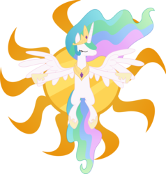 Size: 9517x10000 | Tagged: safe, artist:racefox, princess celestia, pony, g4, absurd resolution, female, mare, simple background, solo, transparent background, vector