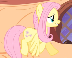 Size: 960x770 | Tagged: safe, screencap, fluttershy, g4, princess twilight sparkle (episode), female, lip bite, scrunchy face, solo