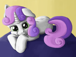 Size: 1467x1114 | Tagged: safe, artist:cezzlo, sweetie belle, g4, cute, diasweetes, female, solo