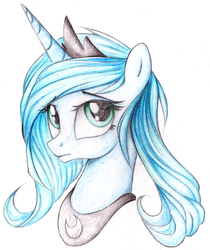 Size: 2915x3473 | Tagged: dead source, safe, artist:vird-gi, princess luna, alicorn, pony, g4, bust, female, mare, portrait, s1 luna, solo, traditional art