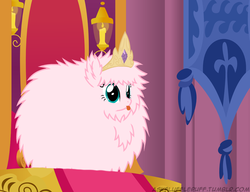 Size: 650x500 | Tagged: safe, artist:mixermike622, oc, oc only, oc:fluffle puff, g4, single panel, solo, throne