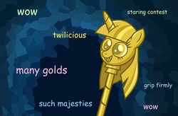 Size: 800x525 | Tagged: safe, artist:pixelkitties, twilight sparkle, g4, doge, exploitable meme, image macro, meme, memeception, scepter, shibe, twilight scepter