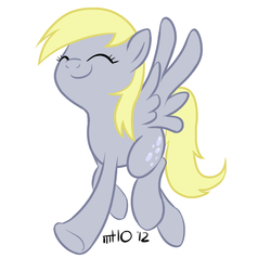 Size: 800x800 | Tagged: safe, artist:empty-10, derpy hooves, pegasus, pony, g4, female, happy, mare, smiling, solo, trotting