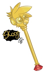 Size: 2277x3505 | Tagged: safe, artist:skoop, oc, oc:skoop, griffon, gold, solo, twilight scepter