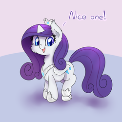 Size: 820x820 | Tagged: safe, artist:mister-true, rarity, alicorn, pony, g4, askfillyrarity, clothes, costume, female, filly, filly rarity, fluffy, race swap, raricorn, solo, tumblr, younger