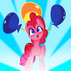 Size: 800x800 | Tagged: safe, artist:january3rd, pinkie pie, g4, balloon, female, solo