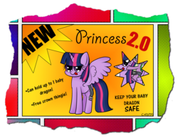 Size: 1000x776 | Tagged: safe, artist:chibi95, spike, twilight sparkle, alicorn, pony, g4, princess twilight sparkle (episode), advertisement, airplanicorn, female, looking at you, mare, open mouth, seatbelt, simple background, smiling, spread wings, transparent background, twilight sparkle (alicorn)