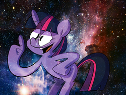 Size: 1600x1200 | Tagged: safe, artist:crookedoodle, twilight sparkle, g4, female, fingers, solo, space, the cosmos