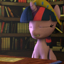Size: 500x500 | Tagged: safe, artist:argodaemon, twilight sparkle, alicorn, pony, g4, 3d, animated, big crown thingy, element of magic, facedesk, female, jewelry, loop, reaction image, regalia, solo, source filmmaker, twilight sparkle (alicorn)