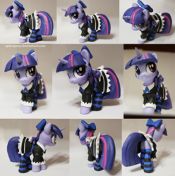 Size: 1200x1209 | Tagged: safe, artist:aplexpony, twilight sparkle, pony, unicorn, g4, anarchy stocking, butt, clay, clothes, dress, honekoneko, panty and stocking with garterbelt, plot, stockinglight, twibutt