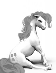 Size: 989x1280 | Tagged: safe, artist:hattonslayden, pinkie pie, g4, female, monochrome, realistic, solo