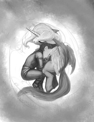 Size: 612x792 | Tagged: safe, artist:hattonslayden, princess celestia, human, g4, monochrome