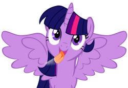 Size: 2160x1482 | Tagged: safe, artist:umbra-neko, twilight sparkle, alicorn, pony, g4, cute, female, fourth wall, licking, licking ponies, mare, screen, simple background, solo, transparent background, twiabetes, twilight sparkle (alicorn), vector