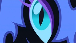 Size: 1280x719 | Tagged: safe, screencap, nightmare moon, g4, princess twilight sparkle (episode), close-up, eye, female, slit pupils, solo