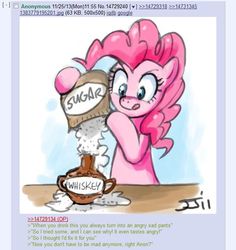 Size: 600x635 | Tagged: safe, artist:johnjoseco, pinkie pie, g4, /mlp/, 4chan, 4chan screencap, alcohol, female, solo, thread
