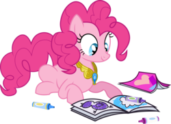 Size: 6114x4437 | Tagged: safe, artist:overdriv3n, pinkie pie, g4, princess twilight sparkle (episode), season 4, .svg available, absurd resolution, coloring, coloring book, crayon, cute, diapinkes, element of laughter, female, simple background, solo, transparent background, vector