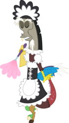 Size: 4659x8244 | Tagged: safe, artist:overdriv3n, discord, g4, princess twilight sparkle (episode), season 4, .svg available, absurd resolution, clothes, maid, maid discord, male, simple background, solo, transparent background, vector
